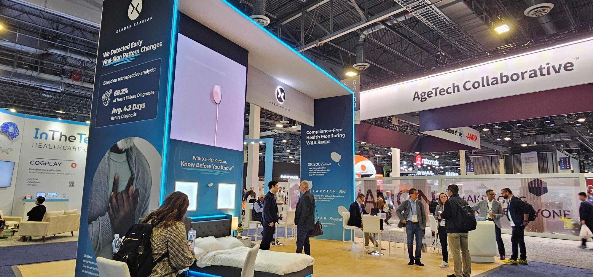 The Xandar Kardian stand at CES 2026, beside the AgeTech Collaborative