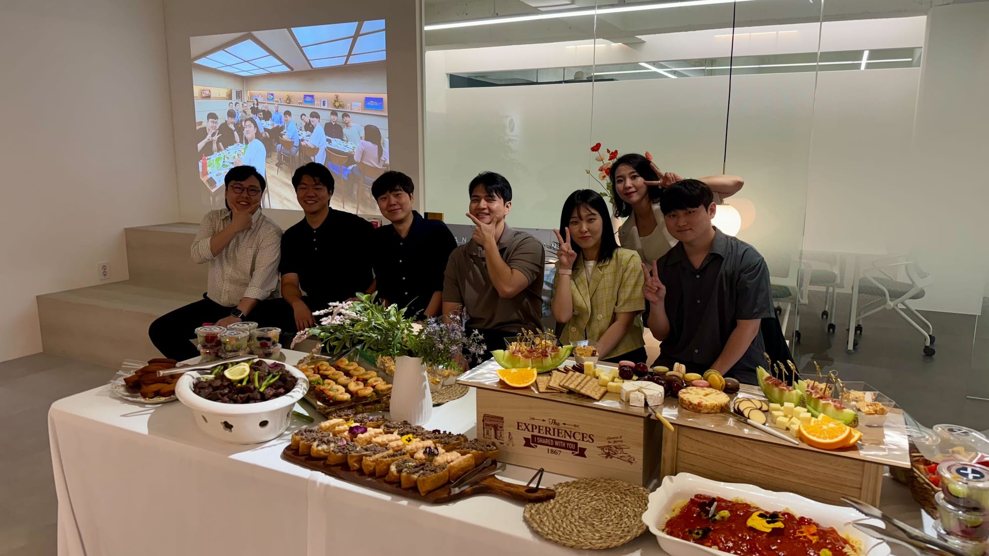 The Seoul team at an office party