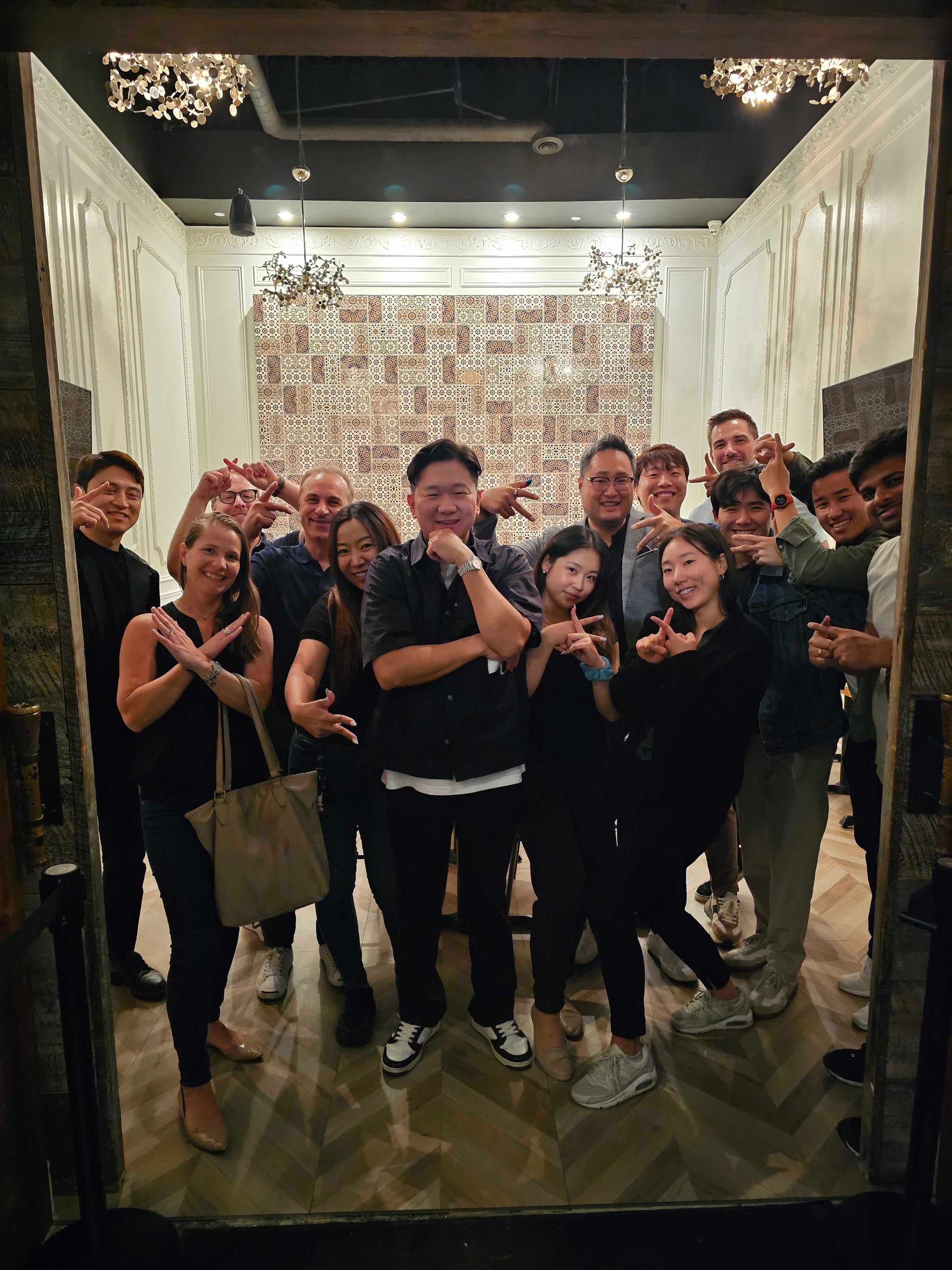 The Toronto team at a dinner