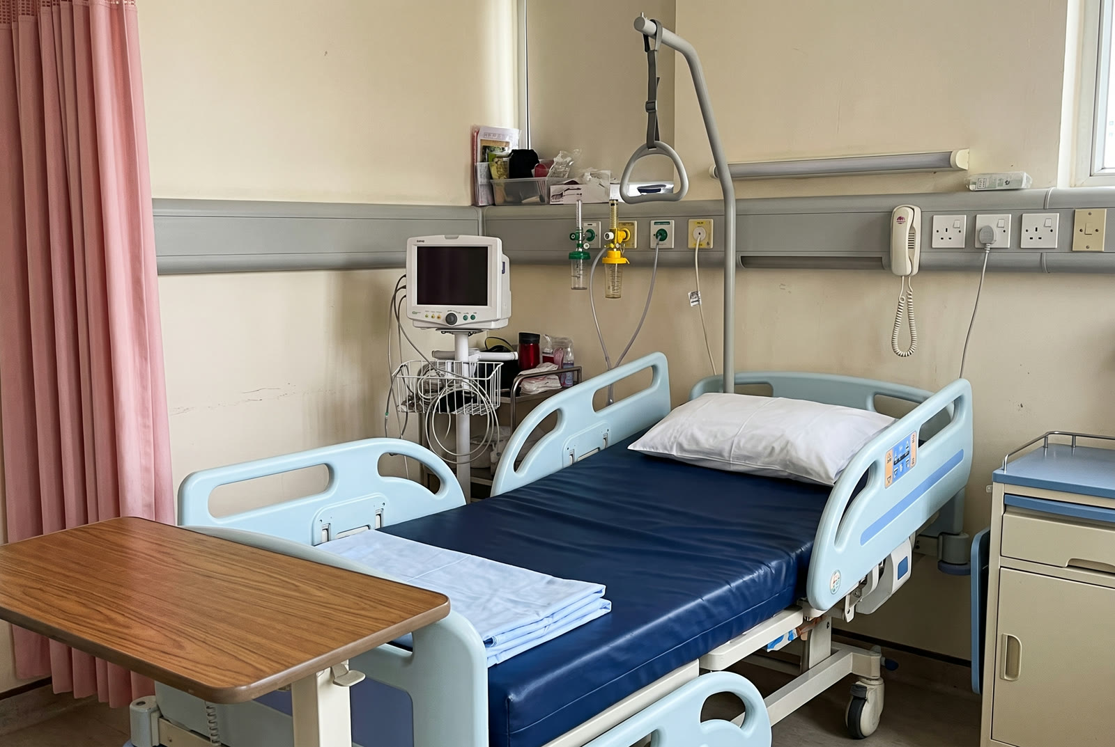A ward bed with the sensor