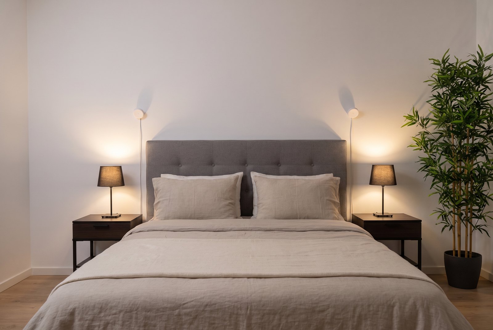 Two sensors in a bedroom, evening