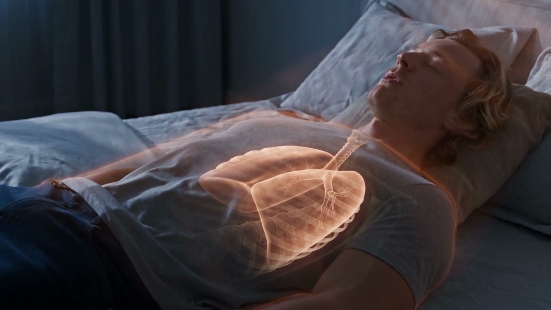 The radar reading a sleeping person's chest